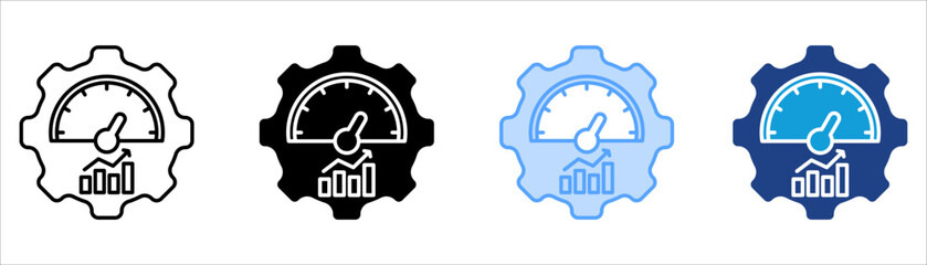 Kpi Icon Set Multiple Style Collection