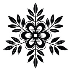 Minimalist Botanical Artwork Featuring a Monochrome Floral Design