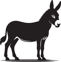 black donkey clip art vector, black donkey silhouette vector, donkey vector illustration, donkey logo vector, donkey vector icon, donkey silhouette vector isolated on white background full body