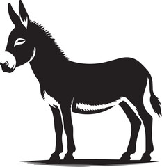 Fototapeta premium black donkey clip art vector, black donkey silhouette vector, donkey vector illustration, donkey logo vector, donkey vector icon, donkey silhouette vector isolated on white background full body