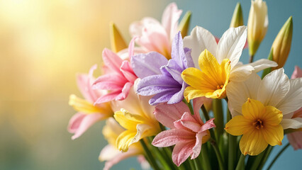Vibrant Freesia Flowers in Full Bloom: Elegant Spring Arrangement Perfect for Easter Marketing, Floral Industry Promotions, and Event Planning