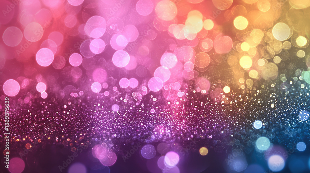 Poster vibrant bokeh lights create colorful, dreamy background with sparkling effects