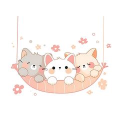 Playful and whimsical cat illustrations in vibrant and minimalist designs