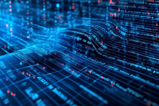 Abstract Digital Code Waves