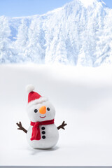 雪山と雪だるま