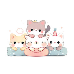 Naklejka premium Playful and whimsical dog illustrations in vibrant and minimalist designs.