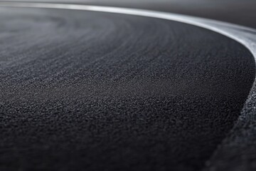 Close-Up View of Black Asphalt Curve on a Race Track Surface
