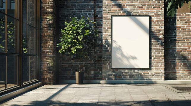 Blank Poster for Brick Wall, Sunlit Loft.