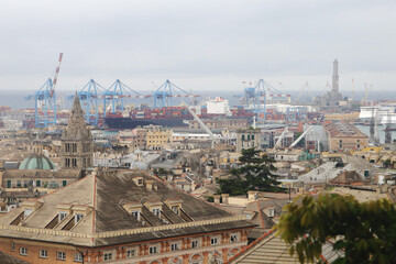 The panorama of Genoa, Italy	