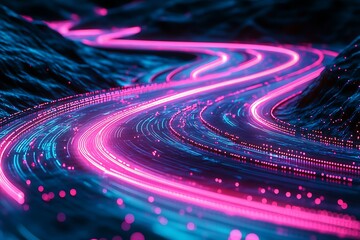 Fototapeta premium Abstract Glowing Data Paths