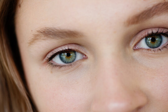 close up of woman's eyes