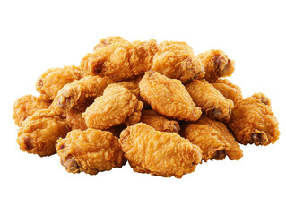 Isolated Pile of Crispy Fried Chicken Wings