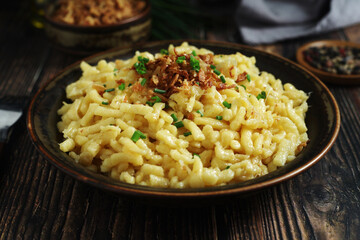 Käsespätzle, traditional dish in Germany	