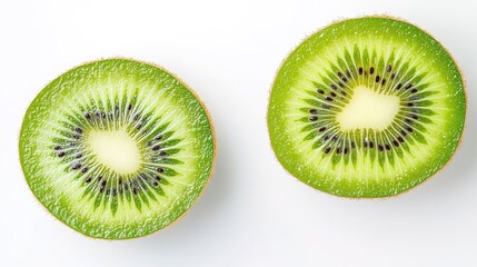 Fototapeta premium Fresh Kiwi Halves in Minimalist Composition, Showcasing Natural Beauty and Simplicity
