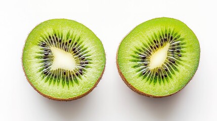 Fototapeta premium Fresh Kiwi Halves in Minimalist Composition, Showcasing Natural Beauty and Simplicity