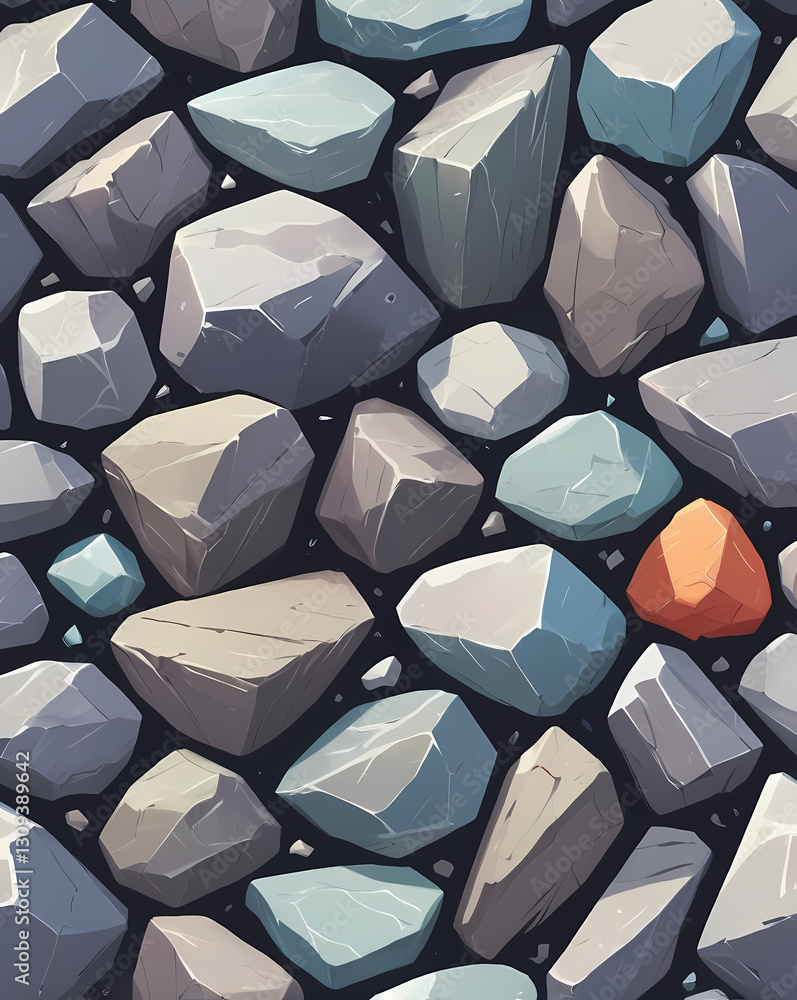 Leinwandbilder a stone wall with various colors and sizes. it has a mosaic or irregular pattern