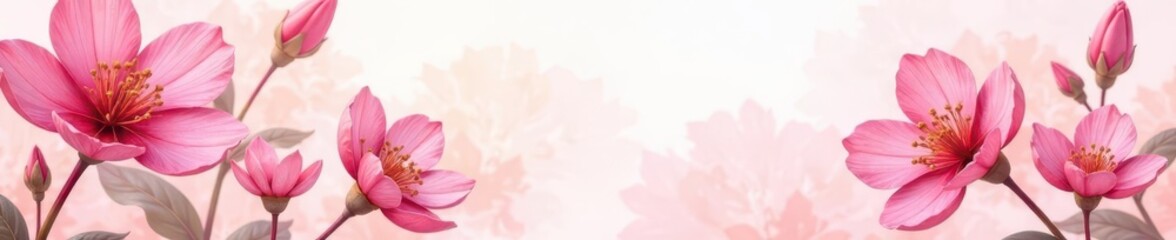 Obraz premium Delicate pink watercolor floral bloom with golden accents, abstract , aquarelle, summer