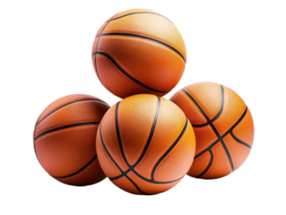 Isolated Stack of Basketballs