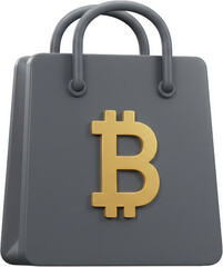 Bitcoin Cryptocurrency Shopping Bag Digital Currency E commerce Concept