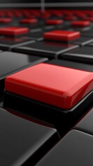 Obraz premium Abstract arrangement featuring elevated red squares on black background