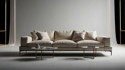 brown sofa in white background high quality 
