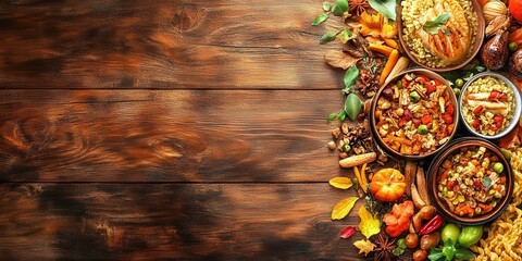 Fototapeta premium Delicious dinner setting Banner