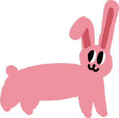 귀여운 손그림 핑크 토끼 © StudioDD