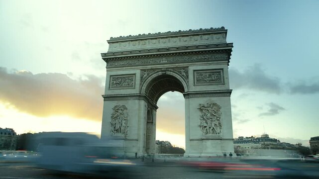 타임랩스, 4K, Arc de Triomphe, 파리, 프랑스