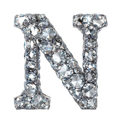 The Diamond Letter N is a striking visual representation of the letter N crafted from diamonds.