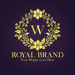 Luxury Gold Monogram Logo - Letter W

