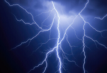 Electric thunderbolts illuminate dark sky displaying nature raw power in mesmerizing spectacle