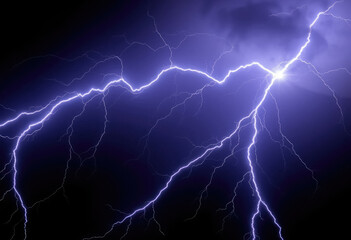 lightning bolts illuminate night sky nature powerful electric discharge