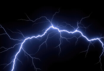 Vibrant Lightning Streaks Across Night Sky Illuminating Darkness with Electric Energy and Force