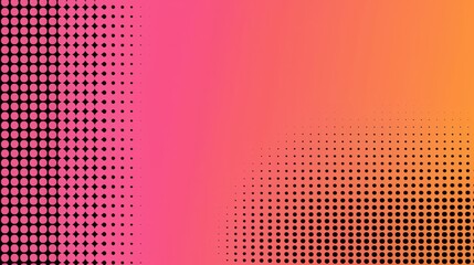 Naklejka premium A vibrant gradient background with dotted patterns transitioning from pink to orange, creating a dynamic and modern visual effect.