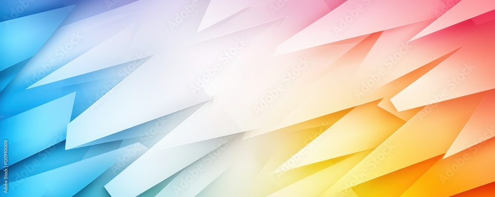 Poster a vibrant abstract background featuring sharp shapes in blue, pink, and yellow, creating a dynamic v