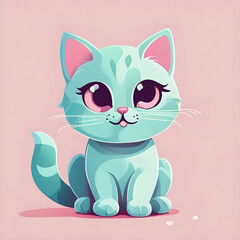 Fototapeta premium animation Kitty baby cat style illustrations