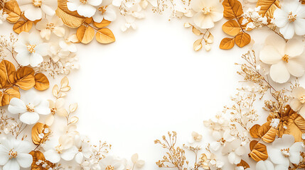 flowers and leaves in pictures illustrator2D. Generative AI Illustration