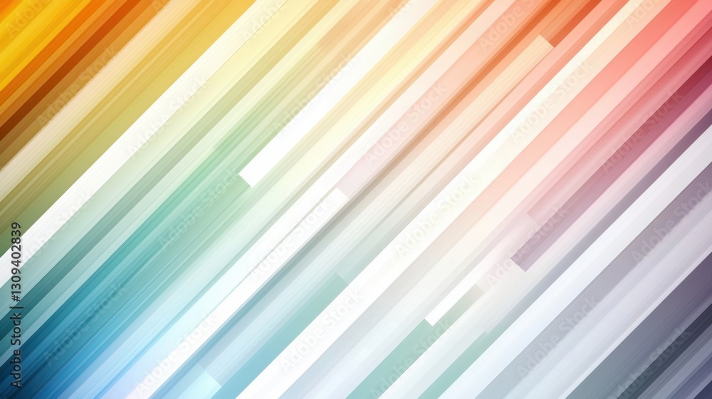 Poster a vibrant abstract design featuring colorful diagonal stripes in various shades, creating an energet