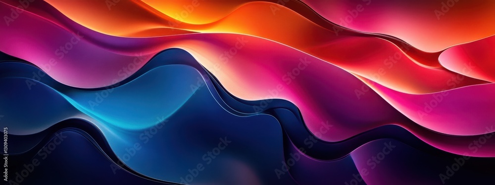 Poster abstract wave patterns in vibrant colors creating a vivid and dynamic background design