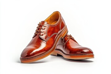 Elegant Brown Leather Dress Shoes for Formal Attire Display