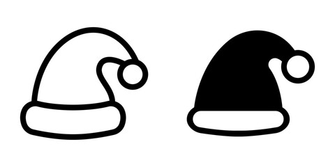 Modern Santa Claus Hat Icon Design Symbol Set