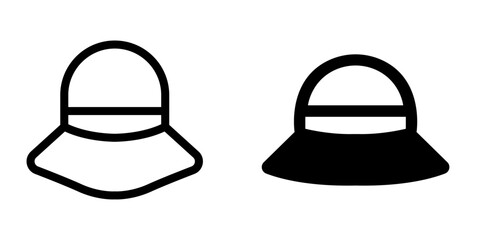 Modern Sun Hat Style Icon Design Symbol Set