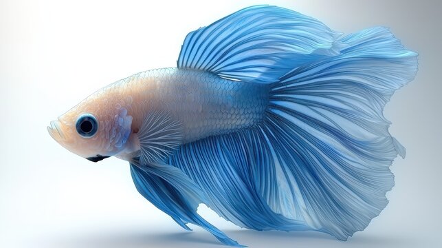 Beautiful Blue Fish Profile Studio Shot