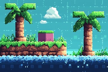 Pixel Island Game Level Design.
