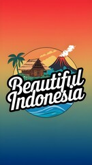 Naklejka premium Beautiful Indonesia banner icon