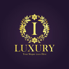 Luxury Gold Monogram Logo - Letter I
