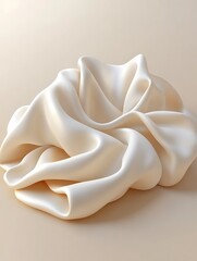 Elegant fluid sculpture with flowing curves in neutral color scheme