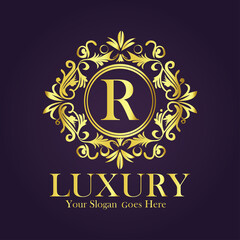 Luxury Gold Monogram Logo - Letter R
