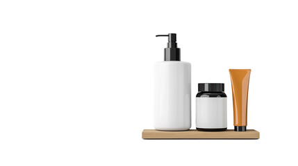 Naklejka premium The shelf is white and the bottles are all different colors
