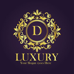 Luxury Gold Monogram Logo - Letter D
